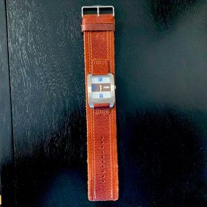 Fossil Square Face Brown Leather Watch